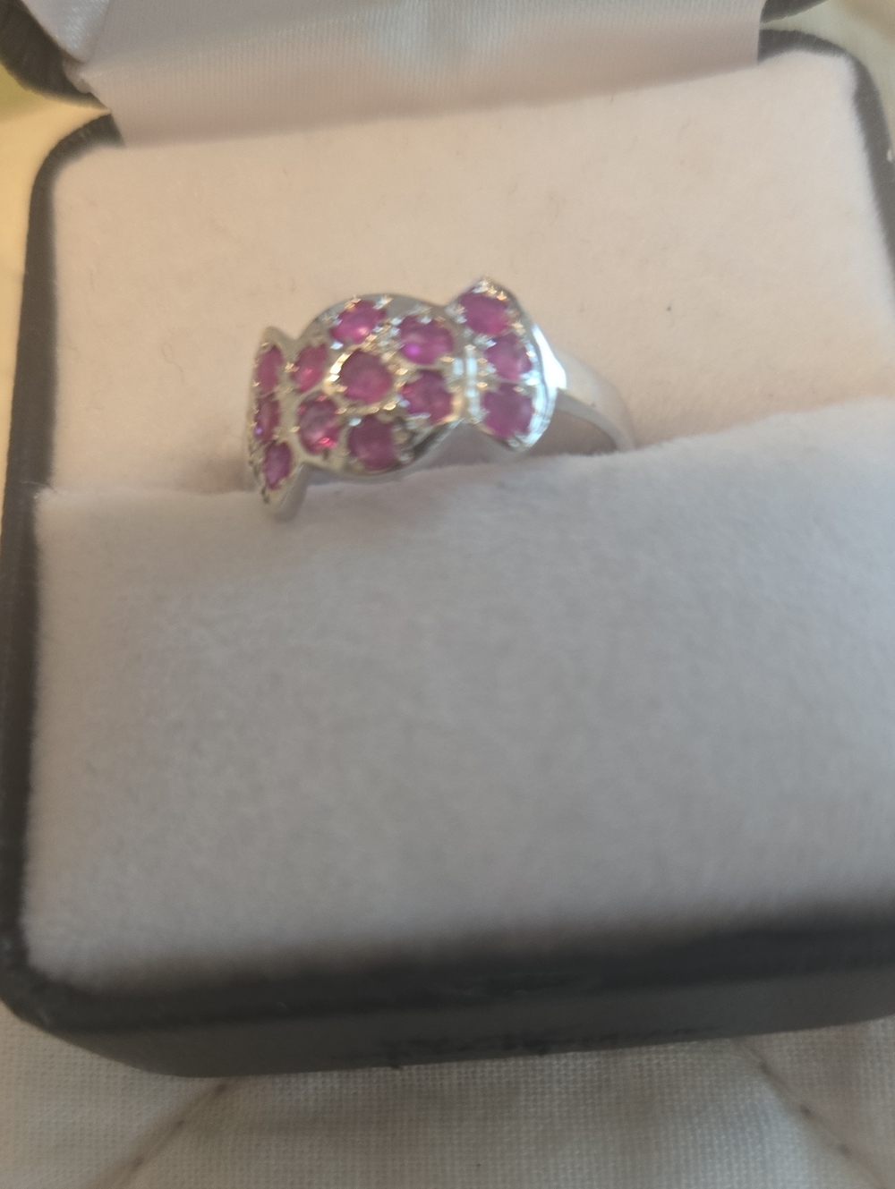 Silver °925 Ring with GENUINE RUBY Gemstones - Elegant Women's Jewelry
